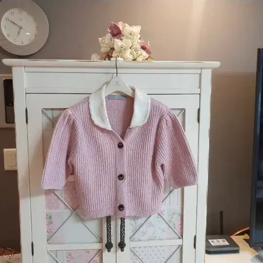 [BUNJANG] 8 Seconds Pink Knit Cardigan Sweater / 에잇세컨즈 니트 스웨터 가디건/55-66