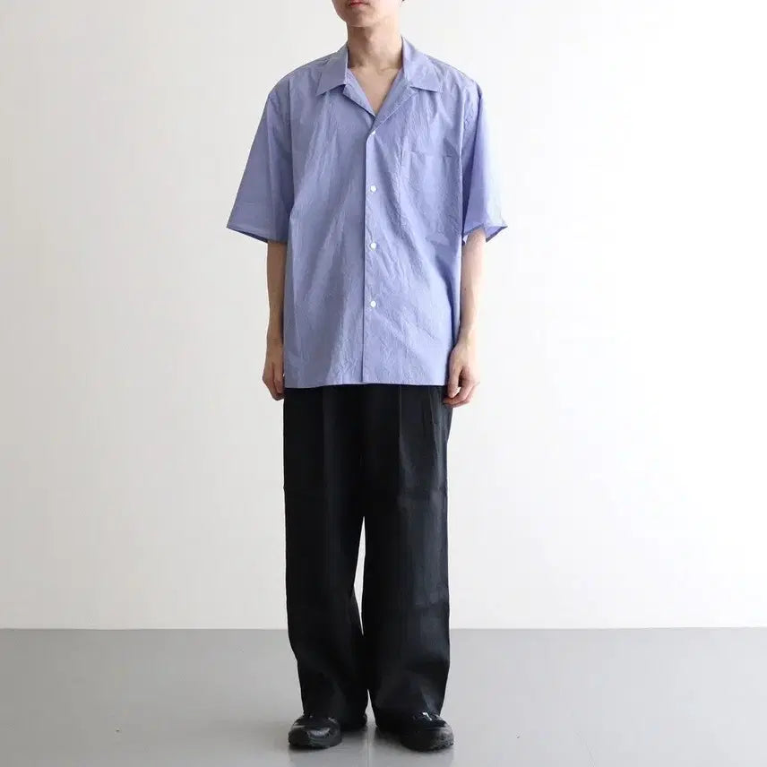 [BUNJANG] blurhms Chambray Open-Collar Shirt Saxe Size 4 / 25ss 블럼스 샴브레이 오픈칼라 셔츠 삭스 4사이즈