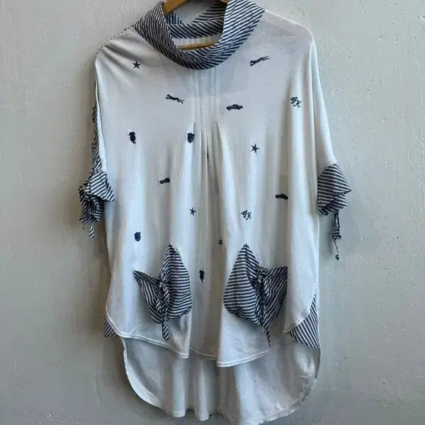 [BUNJANG] Made in Japan Embroidered Mori Pullover Half Top / Made in JAPAN 자수 모리 풀오버 하프 탑