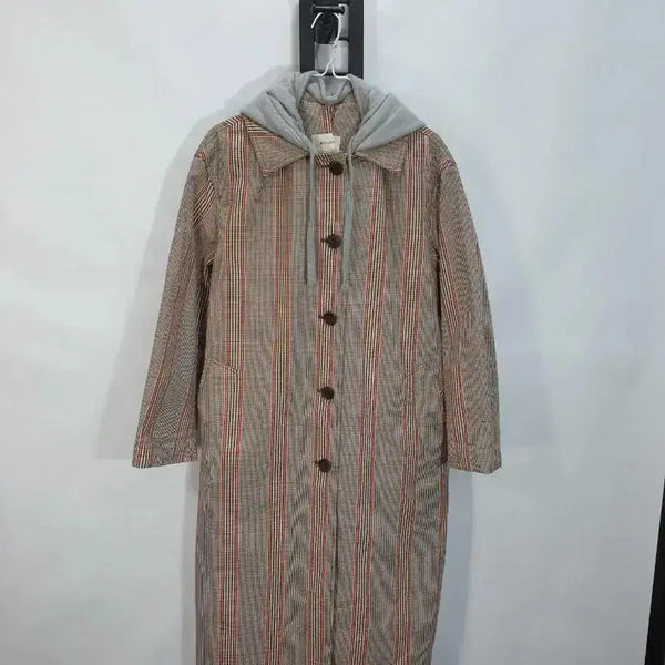 [BUNJANG] A.T Corner Check Hooded Coat / 앳코너 체크 후드 코트 a.t코너