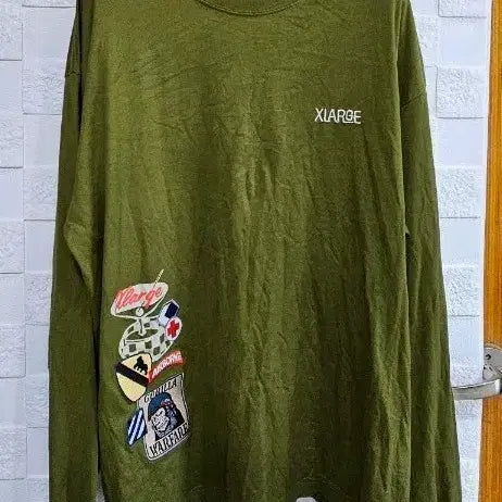[BUNJANG] XLARGE Long Sleeve T-Shirt Olive Green XL / (R)XLARGE 긴팔 티셔츠 올리브 그린 XL