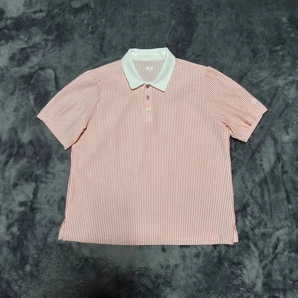 [BUNJANG] K2 Women's Seersucker Short-Sleeve Polo T-Shirt / (95)여성 K2 시어써커 반팔 카라 티셔츠