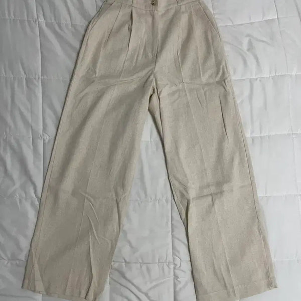 [BUNJANG] NICK&NICOLE Beige Two-Tuck Linen Pants S / 닉앤니콜 베이지 투턱 린넨 팬츠 S