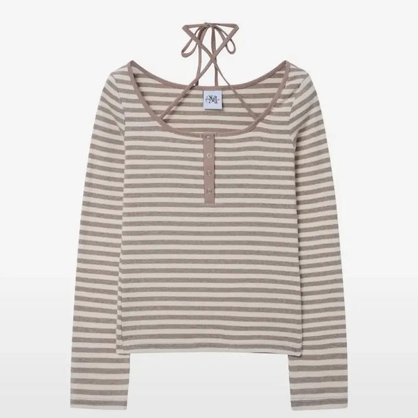 [BUNJANG] Midnight Move Style Strap Top Beige / 미드나잇무브 st strap t