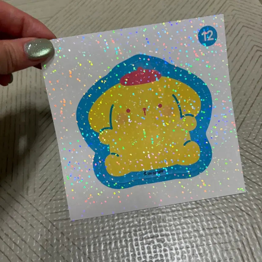 [BUNJANG] Sanrio Pompompurin Rice Cracker Hologram Removable Sticker / 산리오 쌀과자 홀로그램 리무버블 스티커 폼폼푸린
