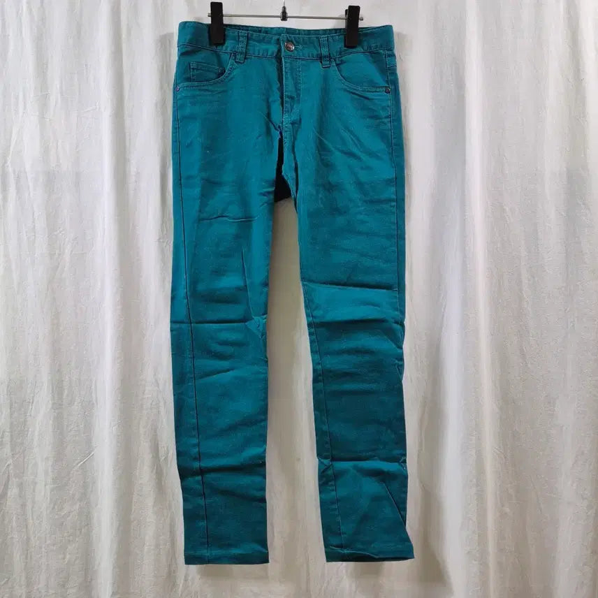 [BUNJANG] Women's Denim Pants Teal / 여성 데님 청록 팬츠