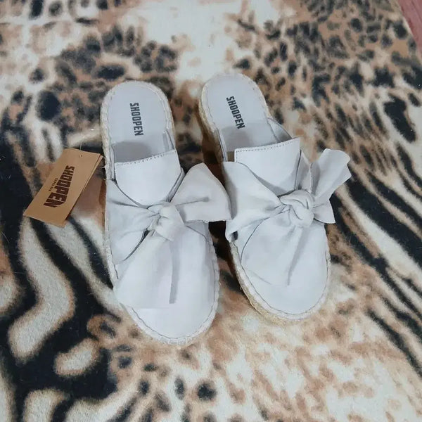 [BUNJANG] Spigen Light Grey Ribbon Espadrille Mules 235 / [235] 슈펜 연그레이 리본 에스파듀 뮬