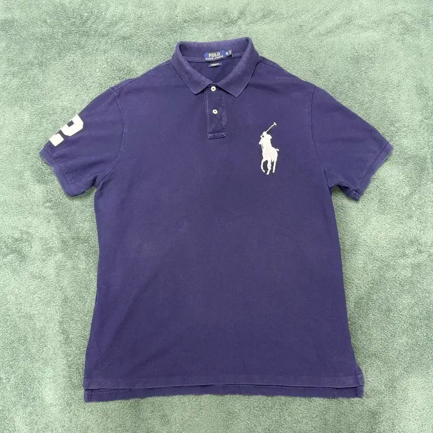 [BUNJANG] Polo Ralph Lauren Navy Big Pony Short Sleeve Polo Shirt / 폴로 랄프로렌 네이비 빅포니 카라 반팔티 (100-105)