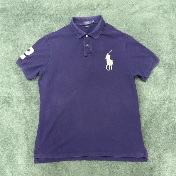 [BUNJANG] Polo Ralph Lauren Navy Big Pony Short Sleeve Polo Shirt / 폴로 랄프로렌 네이비 빅포니 카라 반팔티 (100-105)