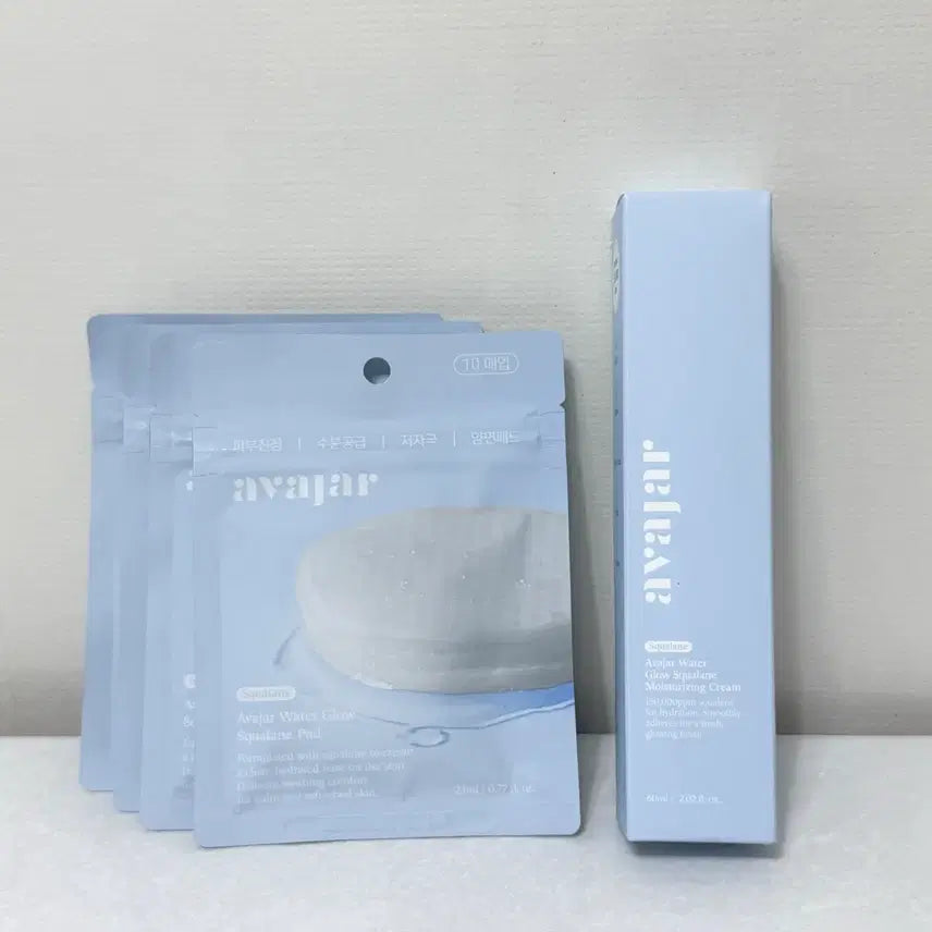 [BUNJANG] Avajar Water Glow Squalane Pad & Moisture Cream Bundle / 일괄) 에이바자르 워터 글로우 스쿠알란 패드 수분크림 스킨케어