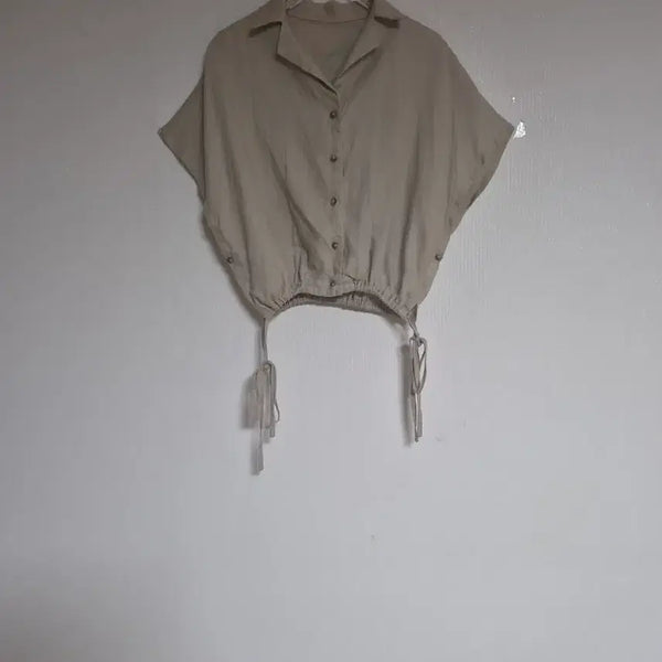 [BUNJANG] Linen Semi-Crop Oversized Jacket / 린넨 세미크롭 오버핏 자켓 55반~66반