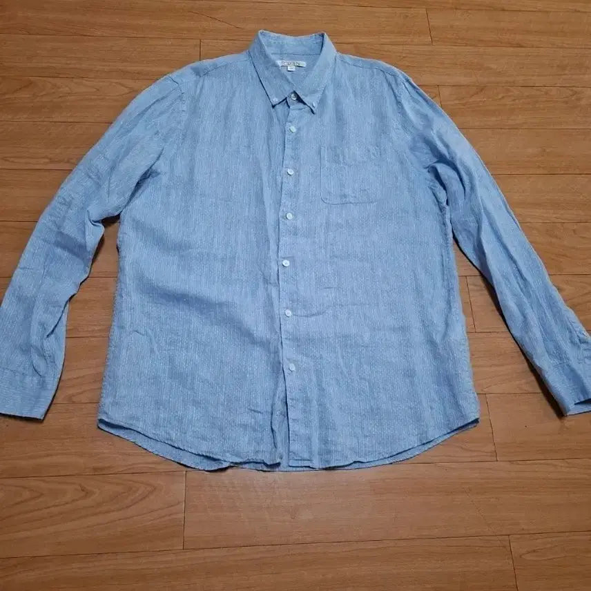 [BUNJANG] TOPTEN 100% Linen Shirt Blue / 탑텐 린넨 100% 셔츠 블루