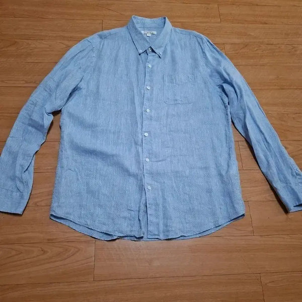 [BUNJANG] TOPTEN 100% Linen Shirt Blue / 탑텐 린넨 100% 셔츠 블루