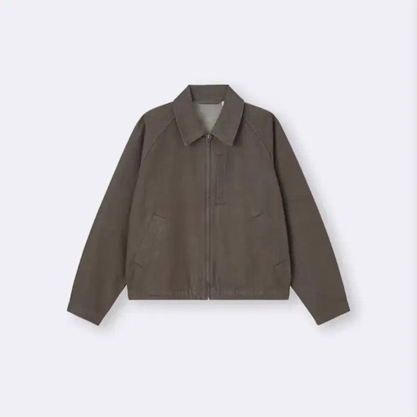 [BUNJANG] GU Cotton Zip-Up Blouson Jacket Brown / [3XL] GU 코튼 집업 자켓 블루종 브라운
