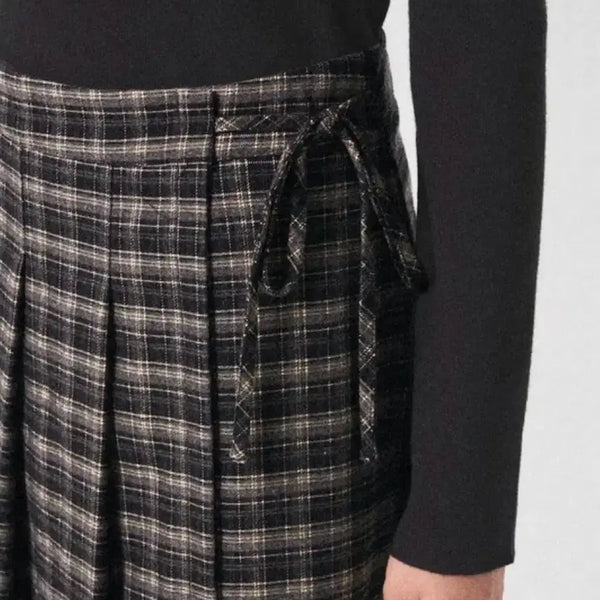 [BUNJANG] 8Seconds Check Pleats Midi Skirt / 에잇세컨즈 체크 플리츠 미디 스커트