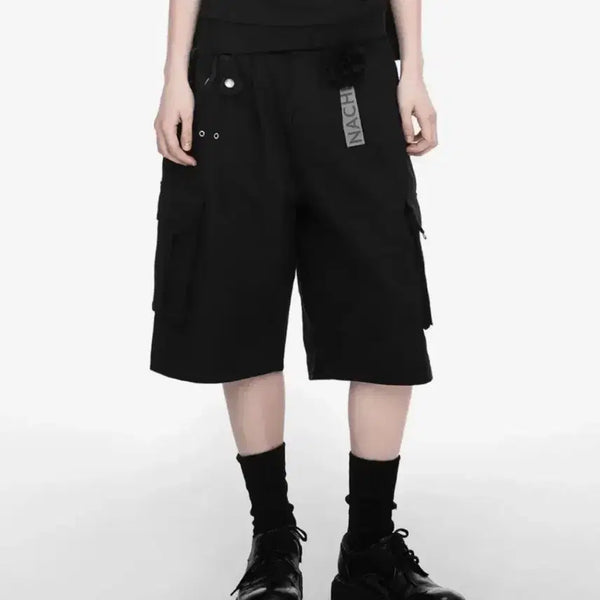 [BUNJANG] Nache Wide Cargo Shorts Black Size 1 / 나체 와이드 카고 반바지 블랙 1사이즈