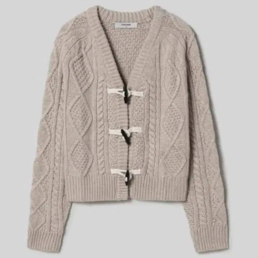 [BUNJANG] 8seconds Toggle Button Cable Knit Cardigan Beige / 에잇세컨즈 케이블 토글 버튼 카디건