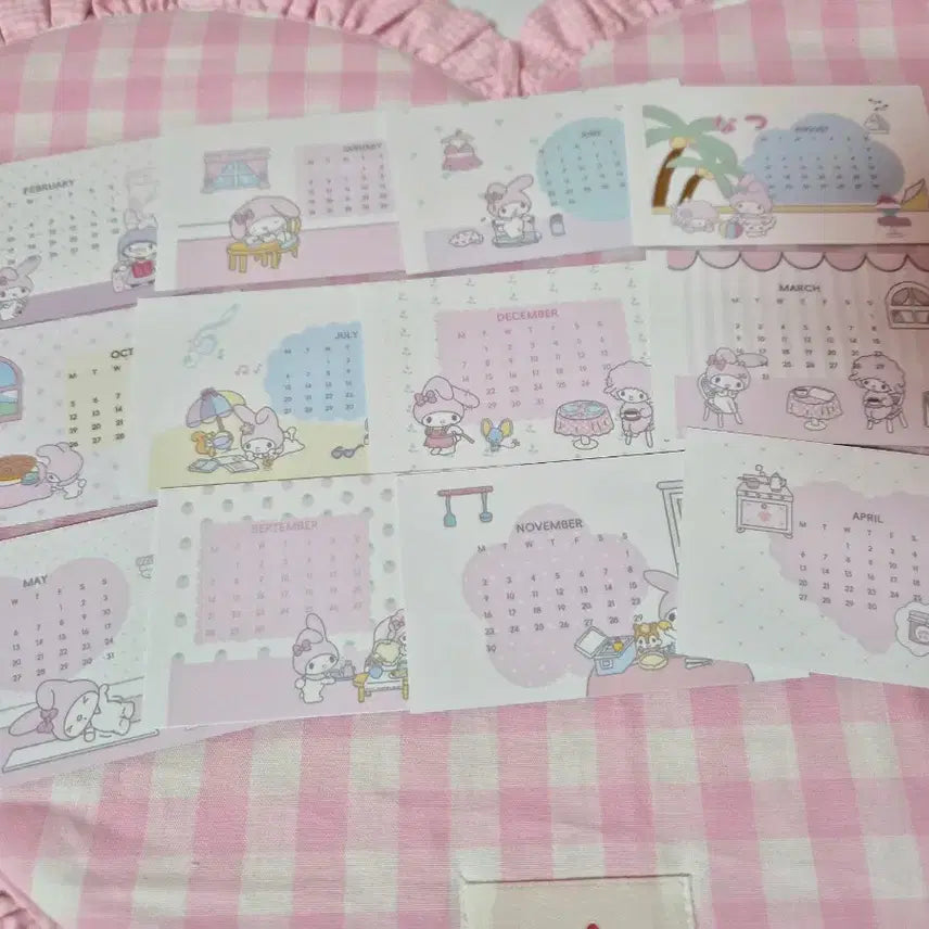 [BUNJANG] Sanrio My Melody 2026 Calendar Bundle Set (Photocards, Sticker Sheets, Binder, Washi Tape, Japanese Paper) / 다꾸일괄처분(산리오,마이멜로디,달력,포카,씰스티커,키스컷,바인더,마테,모조지
