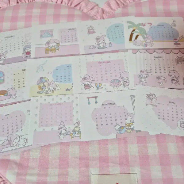 [BUNJANG] Sanrio My Melody 2026 Calendar Bundle Set (Photocards, Sticker Sheets, Binder, Washi Tape, Japanese Paper) / 다꾸일괄처분(산리오,마이멜로디,달력,포카,씰스티커,키스컷,바인더,마테,모조지