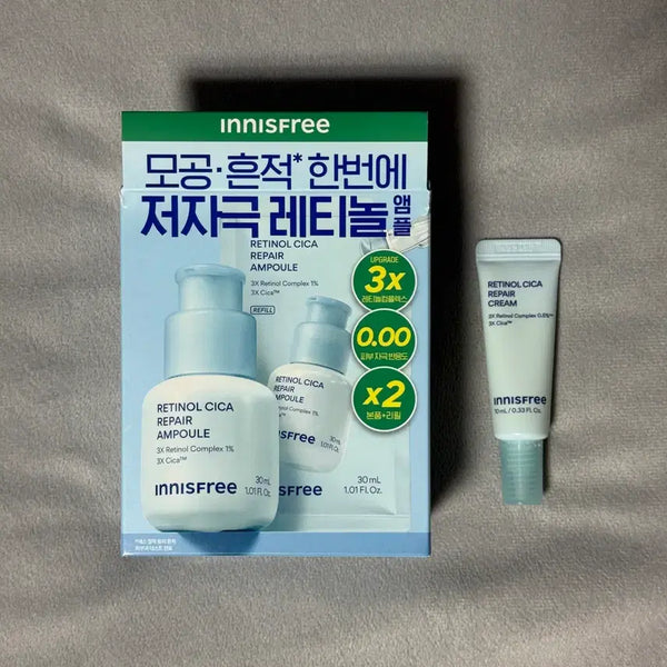 [BUNJANG] Innisfree Retinol Cica Ampoule Set (Full Size + Refill) / 이니스프리 레티놀 시카 앰플 본품+리필