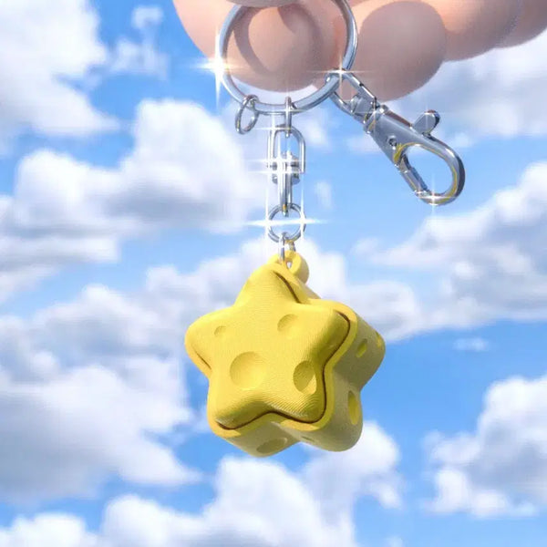 [BUNJANG] Star Cheese Clicker Keychain (S, L) / 별 모양 치즈 클리커 키링 (S,L)1개