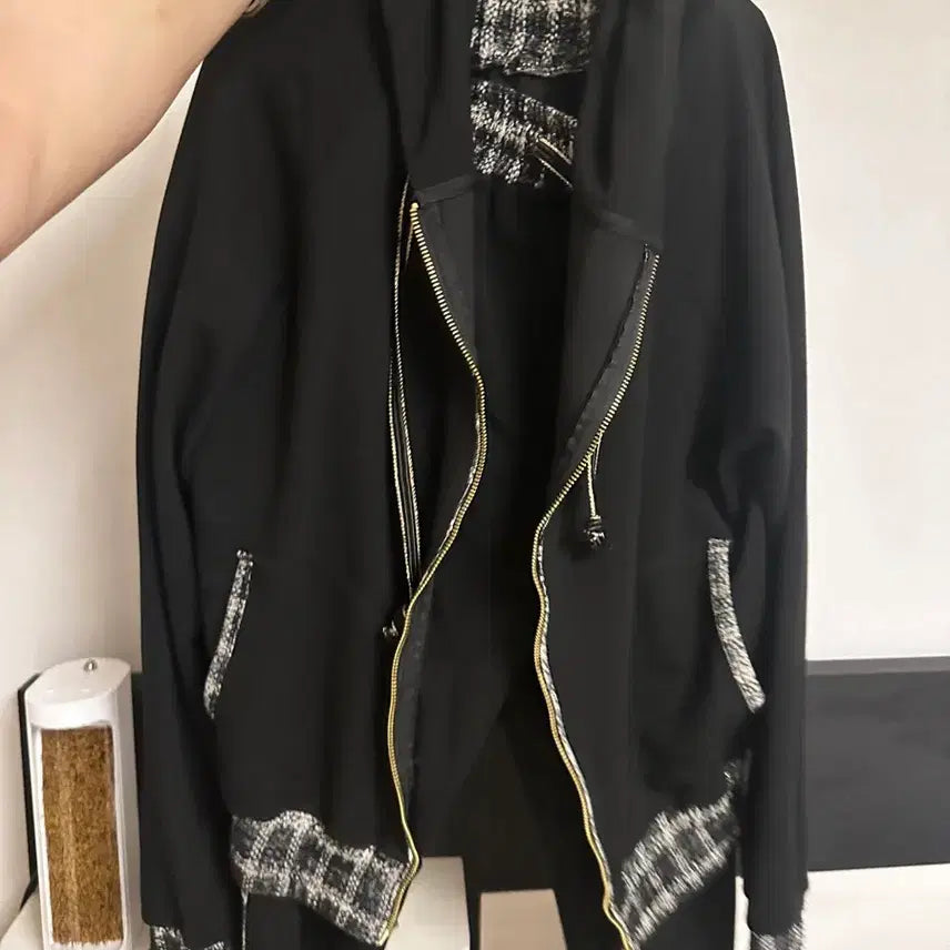[BUNJANG] Rafinato Tweed Hoodie Setup Training Suit / 라피나토 트위드 후드셋업 트레이닝복