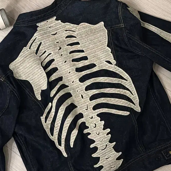 [BUNJANG] Kapital Bone Denim Jacket (Size 46) / 캐피탈 본 데님 자켓 46