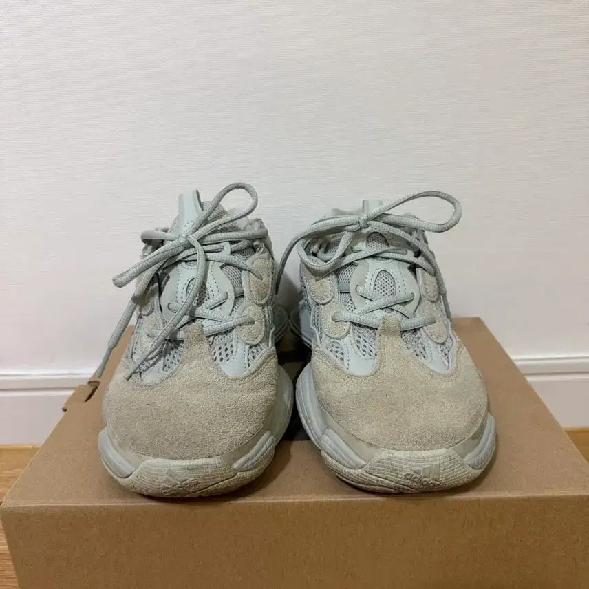 [BUNJANG] Adidas Yeezy 500 Blush Suede Sneakers (Salt) / 아디다스 이지 500 블러쉬 스웨이드 스니커즈(솔트)