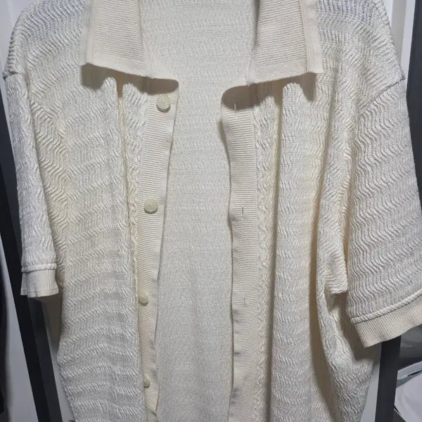 [BUNJANG] System Homme Ivory Pattern Knit Shirt / 시스템 옴므 셔츠 아이보리