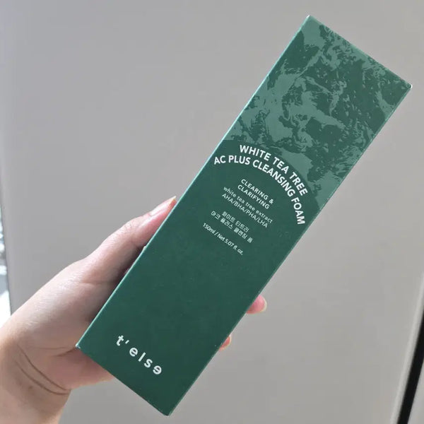 [BUNJANG] Tiels White Tea Tree Acne Plus Cleansing Foam 150ml + Quilting Pouch Keychain Gift Set / 티엘스 화이트 티트리 아크 플러스 클렌징 폼 150ML+[증정]퀼팅 파우치 키링