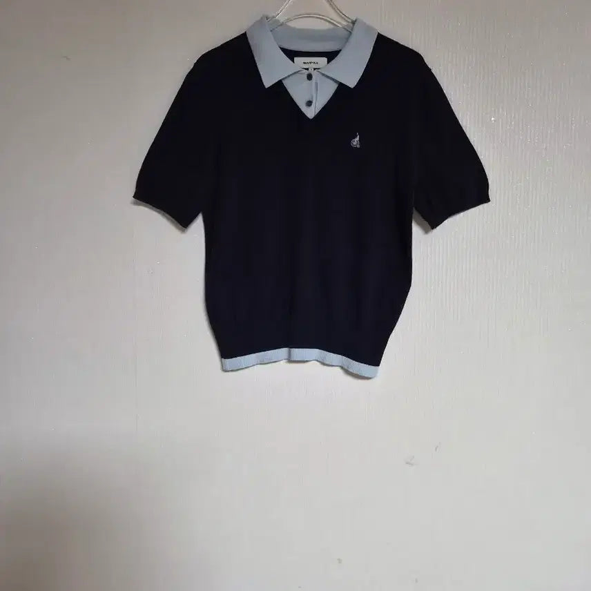 [BUNJANG] Beanpole 2025 Summer Knit T-Shirt Navy M (66) / 빈폴2025카라넥 썸머 니트티셔츠66