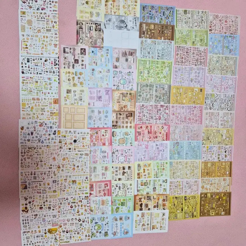[BUNJANG] Sticker Bundle Set - Various Styles / 다꾸일괄처분(샤오홍슈,스티커북,씰스티커,산리오,고전,다이어리,모조지,키스컷,마테
