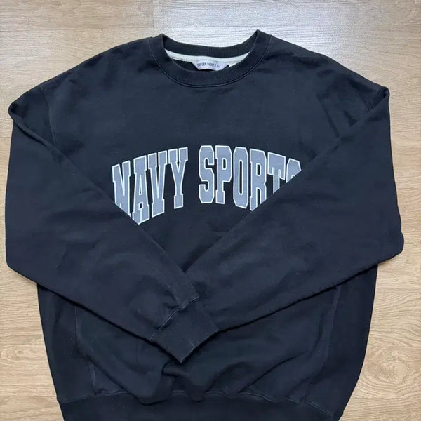 [BUNJANG] Uniform Bridge "NAVY SPORT" Lettering Sweatshirt Navy / [XL]유니폼브릿지 맨투맨 네이비