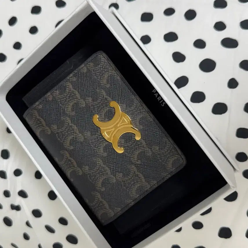 [BUNJANG] Celine Triomphe Canvas Lambskin Card Holder Tan / 셀린느 카드 홀더 트리옹프 캔버스 램스킨 탄