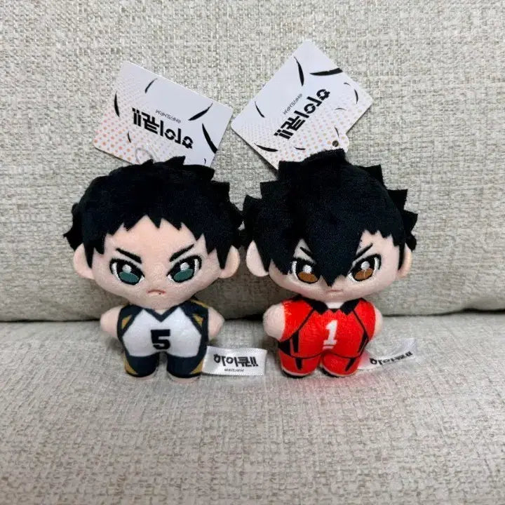[BUNJANG] Haikyuu!! Akaashi Keiji & Kuroo Tetsurou 10cm Keychain Plush Set / 정품 하이큐 아카아시 케이지 쿠로오 테츠오 10cm 키링인형