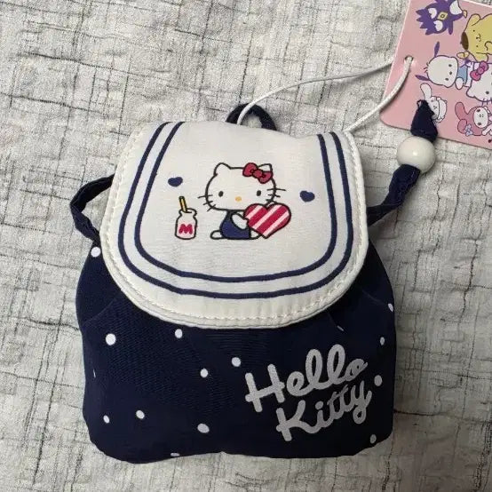 [BUNJANG] Hello Kitty Navy Dot Pattern Mini Backpack / 헬로키티 네이비 도트 패턴 미니 백팩
