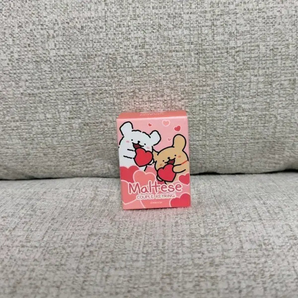 [BUNJANG] Authentic Maltese Couple Keychain (Random) / 정품 몰티즈 커플 키링 (랜덤)
