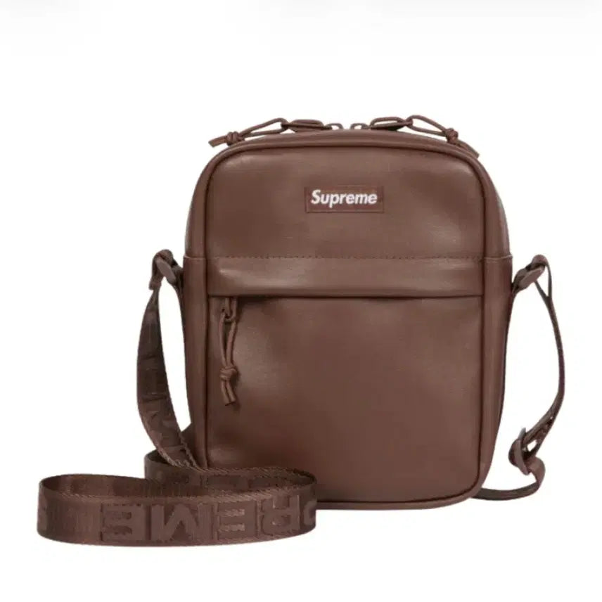 [BUNJANG] Supreme Leather Shoulder Bag Brown / 슈프림 레더 숄더백 브라운