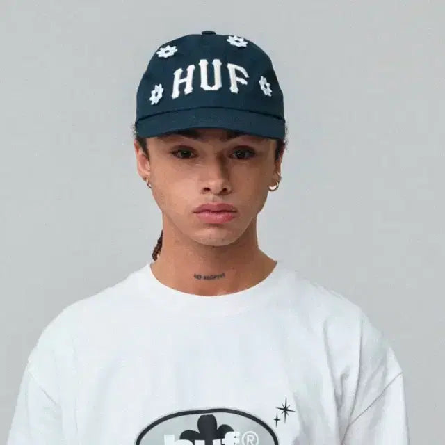 [BUNJANG] Nickgear x HUF 6-Panel Cotton Twill Cap Navy / 닉기어 허프 캡 모자