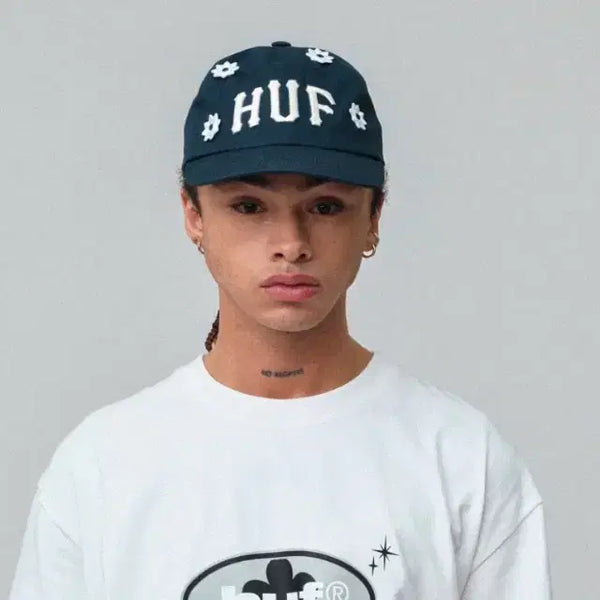 [BUNJANG] Nickgear x HUF 6-Panel Cotton Twill Cap Navy / 닉기어 허프 캡 모자