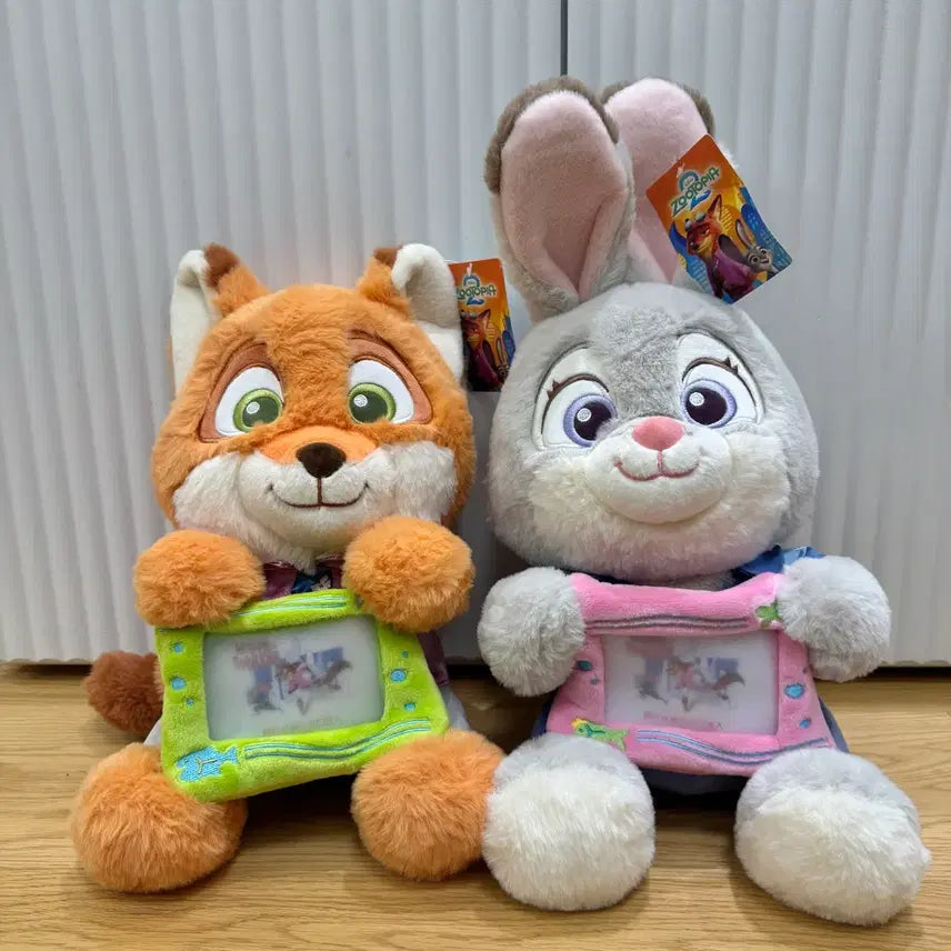 [BUNJANG] Zootopia Nick Wilde & Judy Hopps Medium Dolls with Photo Frame Bundle Set / 주토피아 닉 주디 포토프레임 중형 인형 일괄