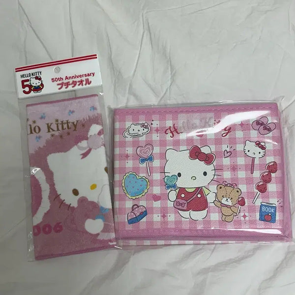 [BUNJANG] Hello Kitty 50th Anniversary Storage Box + Handkerchief Set / 헬로키티 수납함+50주년 손수건