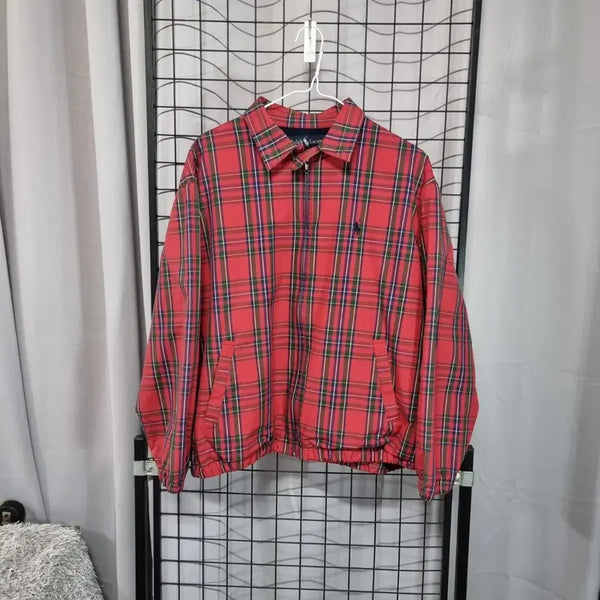 [BUNJANG] Polo Ralph Lauren 90s Cotton Check Swingtop Jacket / 폴로 랄프로렌 점퍼 90s 빈티지 코튼 체크 스윙탑 자켓 95 M