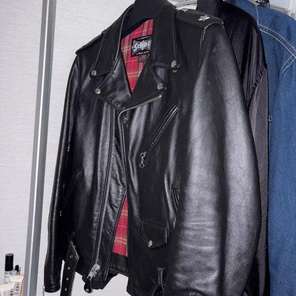 [BUNJANG] Schott 626 One Star Leather Rider Jacket L / schott 626 원스타 레더 자켓 L 쇼트 가죽 라이더