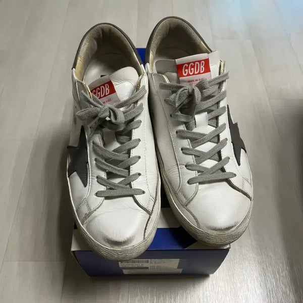 [BUNJANG] Golden Goose Superstar Sneakers White Grey Size 42 / 골든구스 스니커즈 화이트 스타 42