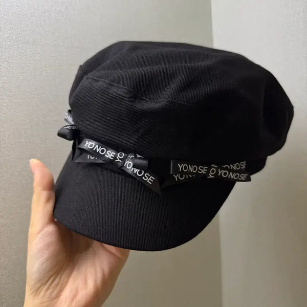 [BUNJANG] YONOSE Taeyeon Ribbon Marine Cap Black / 요노쎄 yonose 태연 리본 마린캡 블랙