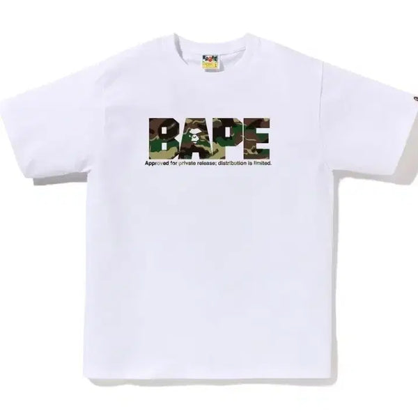 [BUNJANG] BAPE Glitch Woodland Camo Ami Tee White Size S / 베이프 정품 S 글리치 우드랜드 카모 아미 베이프 티