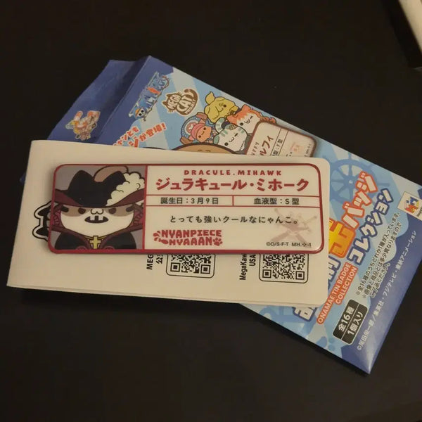 [BUNJANG] One Piece Nakama Badge Mihawk Megacat Meganyan / 원피스 냥피스 미호크 네임 뱃지 메가캣 메가냥