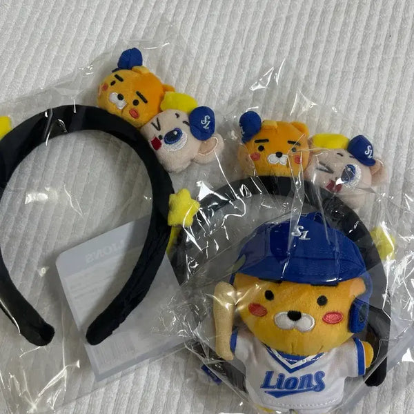 [BUNJANG] Samsung Lions x Ryan Baseball Player Ryan Doll Keychain / 삼성라이온즈x라이언 인형 키링 타자라이언