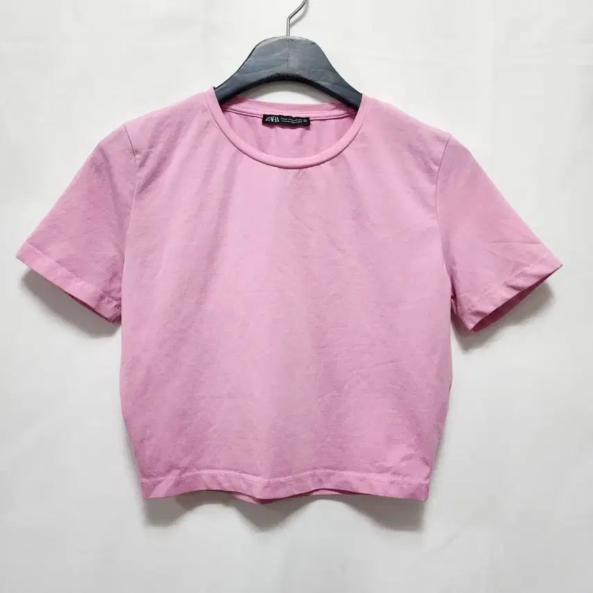 [BUNJANG] Zara Pink Cropped T-Shirt (S-M) / 자라 핑크 크롭 반팔티(S~M)